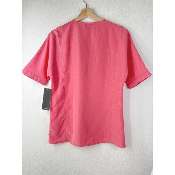 Calvin Klein V-Neck Snake Print Top In Tea Rose Size Small NWT - Picture 3 of 6